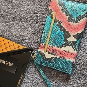 Steve Madden Vibrant Snake Print Wristlet